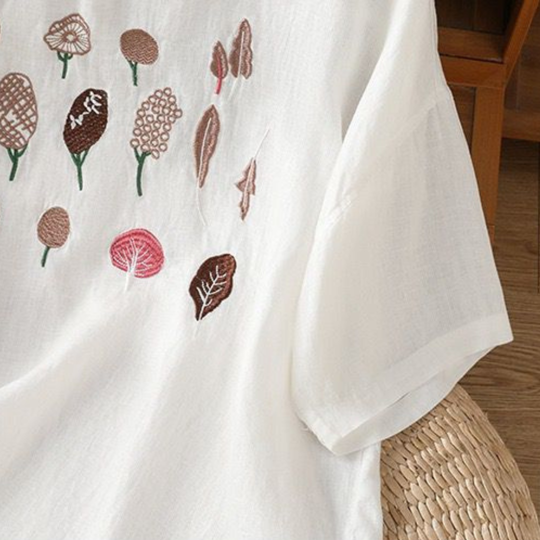 Pure Cotton Embroidered T-Shirt Top