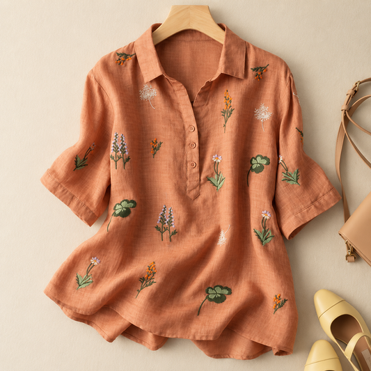 Pure Cotton Embroidered Casual Wear Top