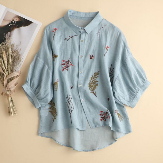 Pure Cotton Embroidered Oversize Comfort Shirt