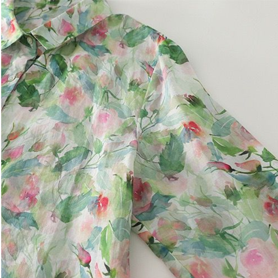 Close-Up Print Detail on Pure Cotton Full Sleeve Casual Shirt