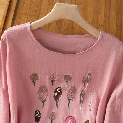 Pure Cotton Embroidered T-Shirt Top