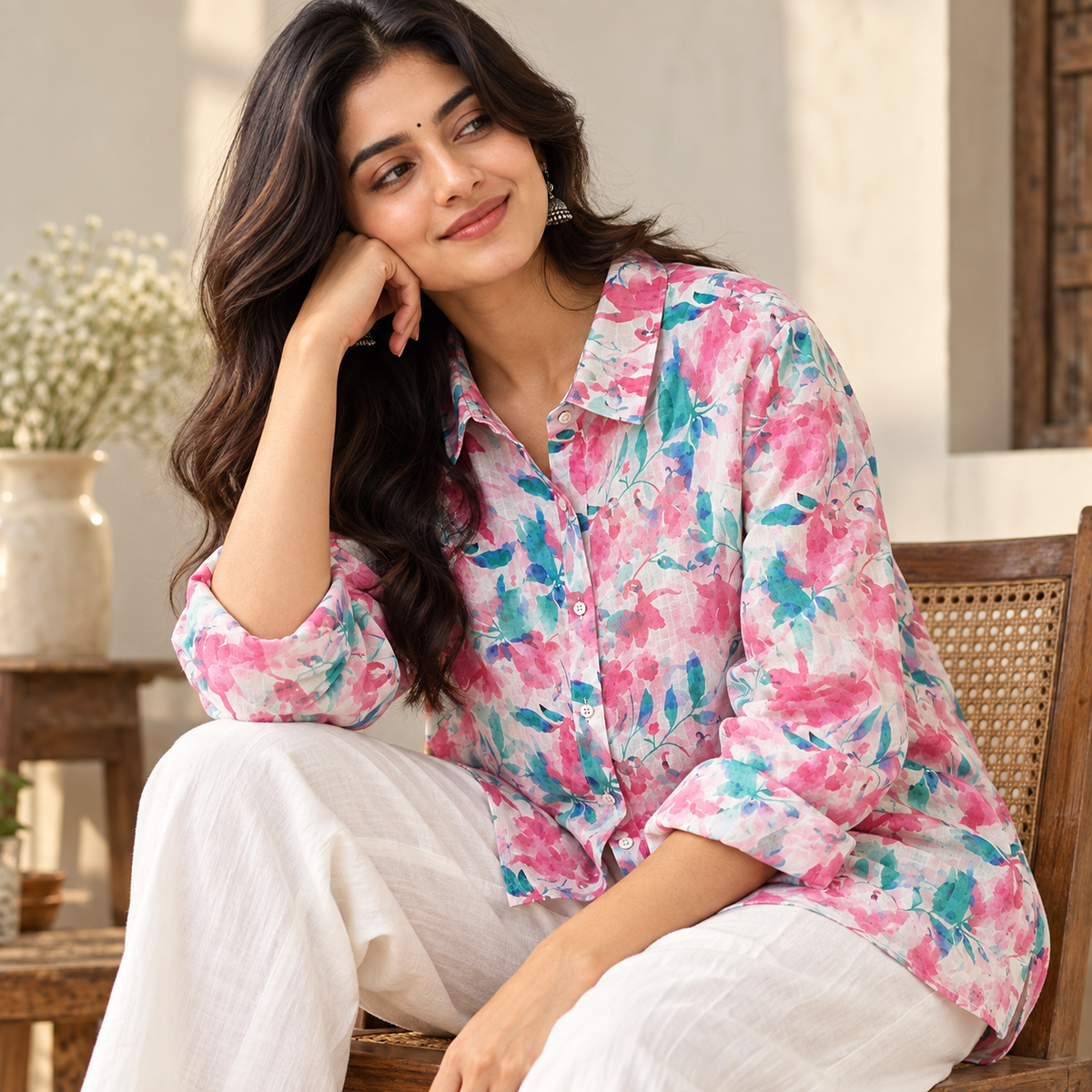 Pure Cotton Printed Full Sleeve Casual Shirt