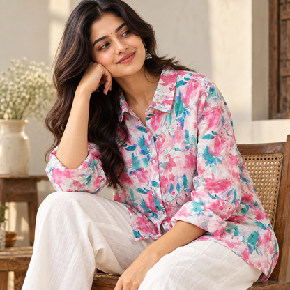 Pure Cotton Printed Full Sleeve Casual Shirt
