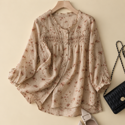 Pure Cotton Digital Printed Shirt With Pleat Work