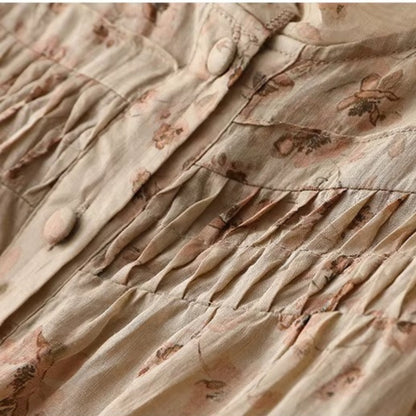 Pure Cotton Digital Printed Shirt With Pleat Work