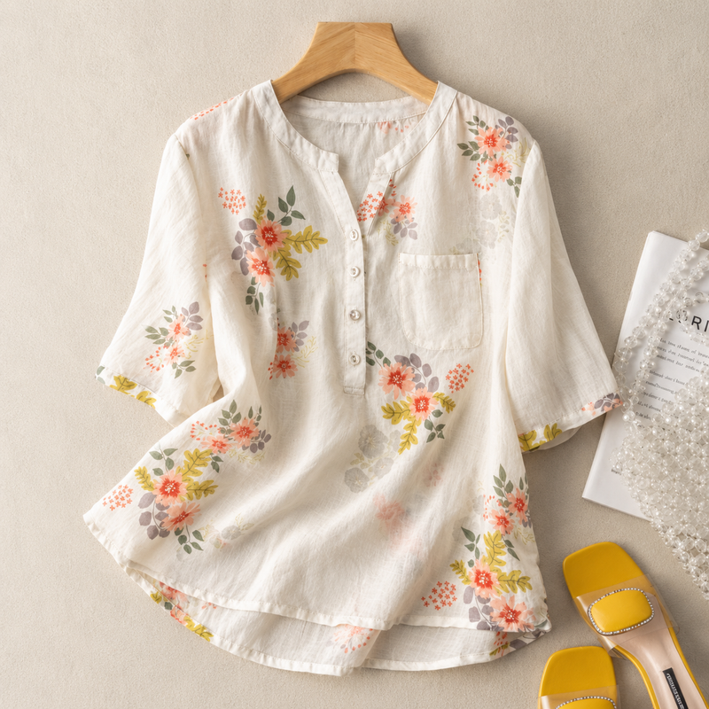 Pure Cotton Floral Printed Casual Wear Top
