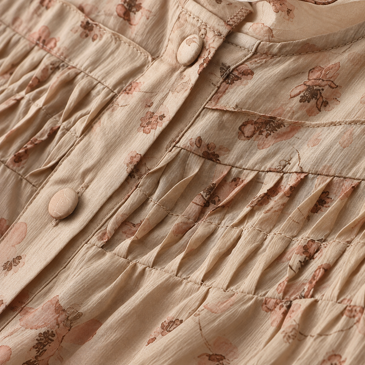 Pure Cotton Digital Printed Shirt With Pleat Work