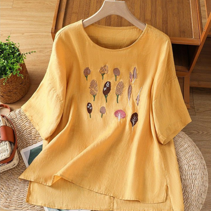 Pure Cotton Embroidered T-Shirt Top