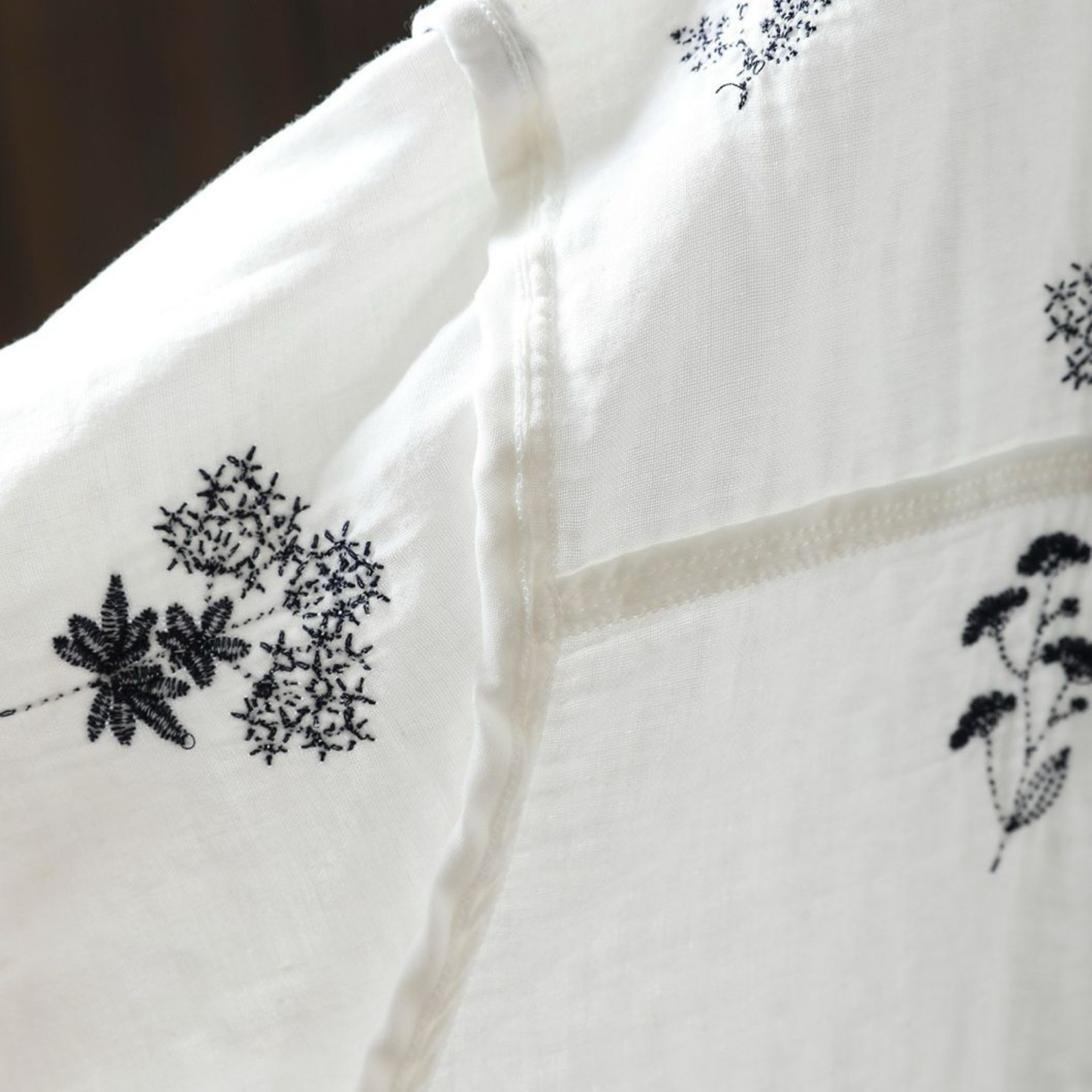 Pure Cotton Floral Embroidered shirt