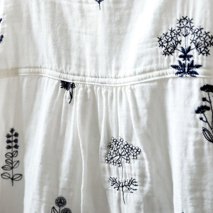 Pure Cotton Floral Embroidered shirt