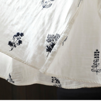 Pure Cotton Floral Embroidered shirt
