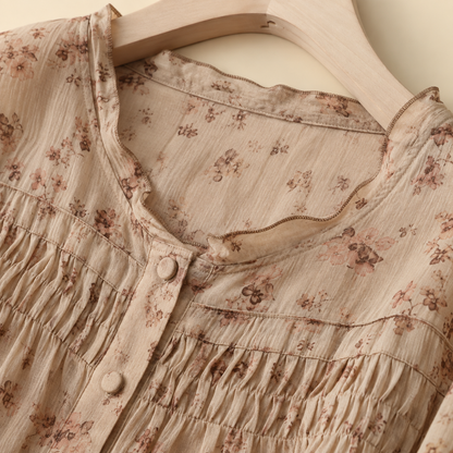 Pure Cotton Digital Printed Shirt With Pleat Work